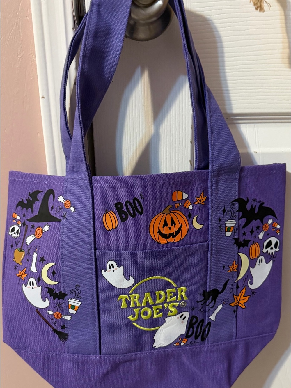 Trader Joe's Halloween Purple Tote Bag - Trick or Treat Custom Made